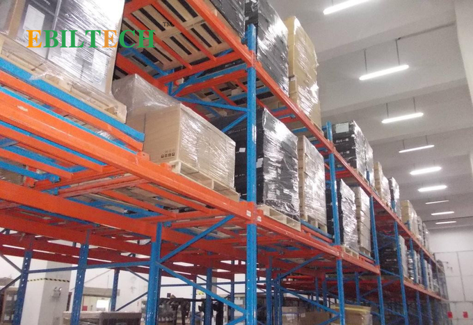 Q235B Steel   Push Back Racking ,  Blue Industrial Storage Racking Systems
