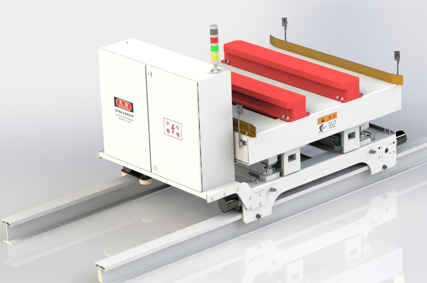 500kg Fork Type Rail Guided Vehicle RGV Automatic Running Trolley